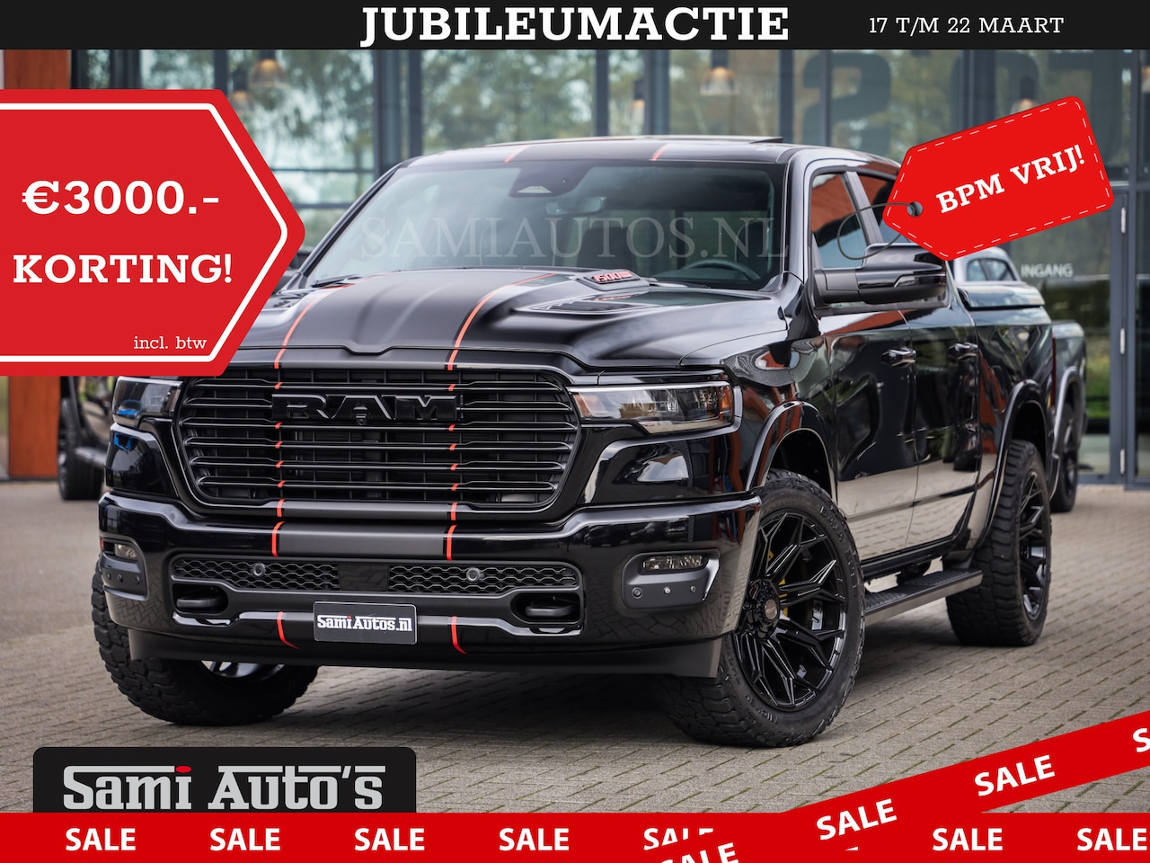 Dodge Ram Pick Up - 2025 LARAMIE SPORT HURRICANE 420PK 636 Nm | PRIJS MET LPG EN COVER EN GARANTIE | DUBBELE C - AutoWereld.nl