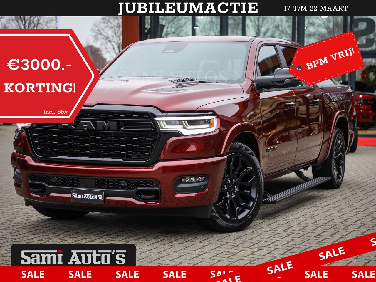 Dodge Ram 1500 - LIMITED NIGHT 540PK 706 Nm 2025 | HIGH OUTPUT | XB9 | MASSAGE | BOM VOL | CREW CAB | DUBBE - AutoWereld.nl