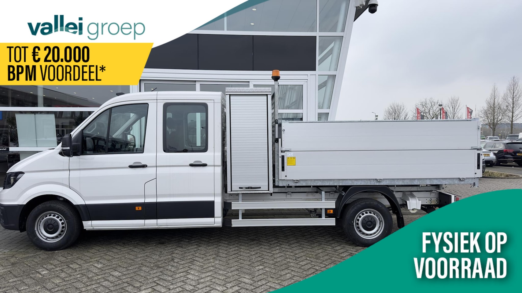 Volkswagen Crafter - Bedrijfswagens Comfortline Dubbele cabine L4 2.0 TDI 177 pk Kipper | Automaat | Navigatie - AutoWereld.nl