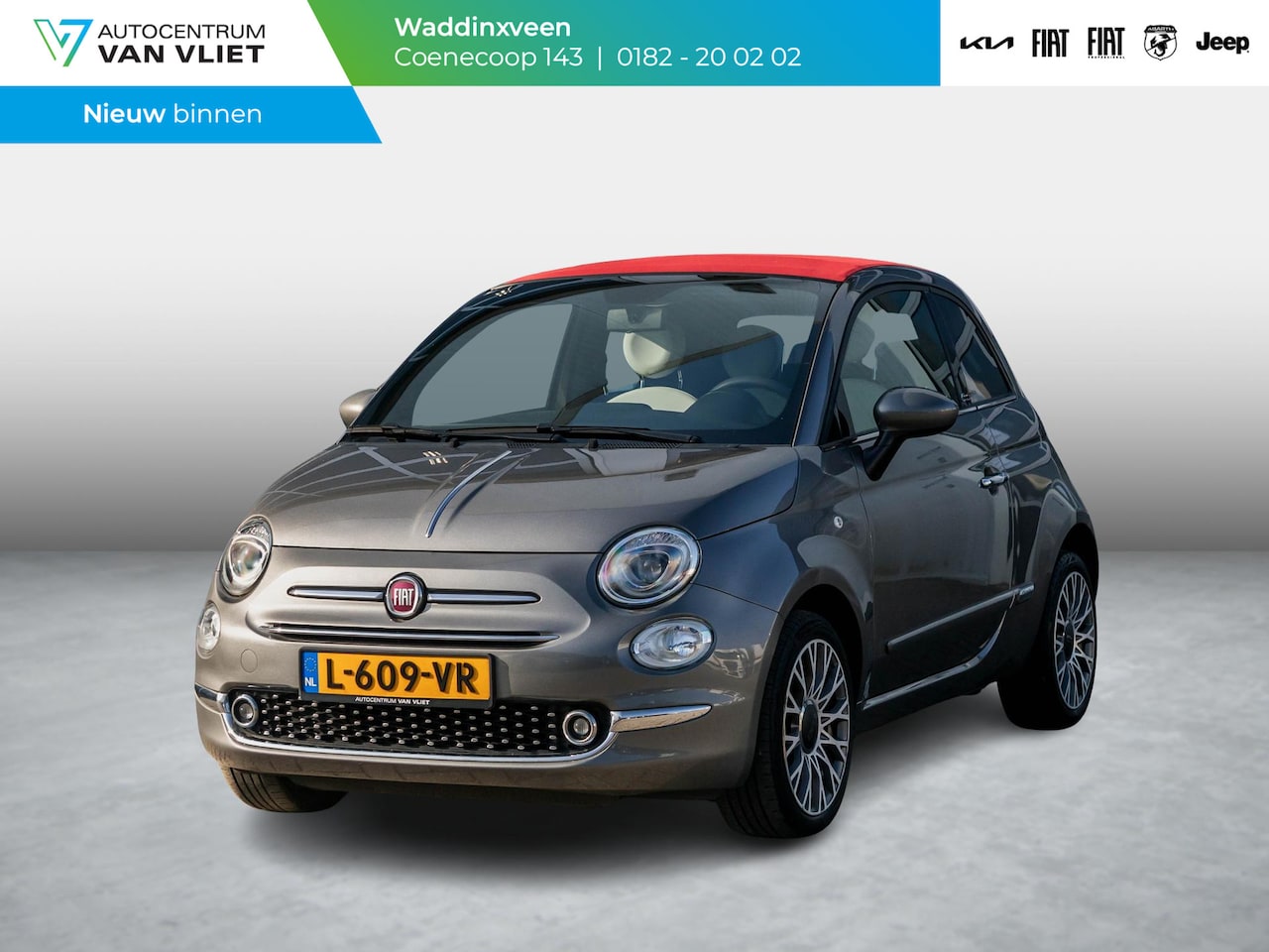 Fiat 500 C - 1.2 Star Fiat 500 1.2 Lounge l Rosso Cabriodak l Automaat - AutoWereld.nl