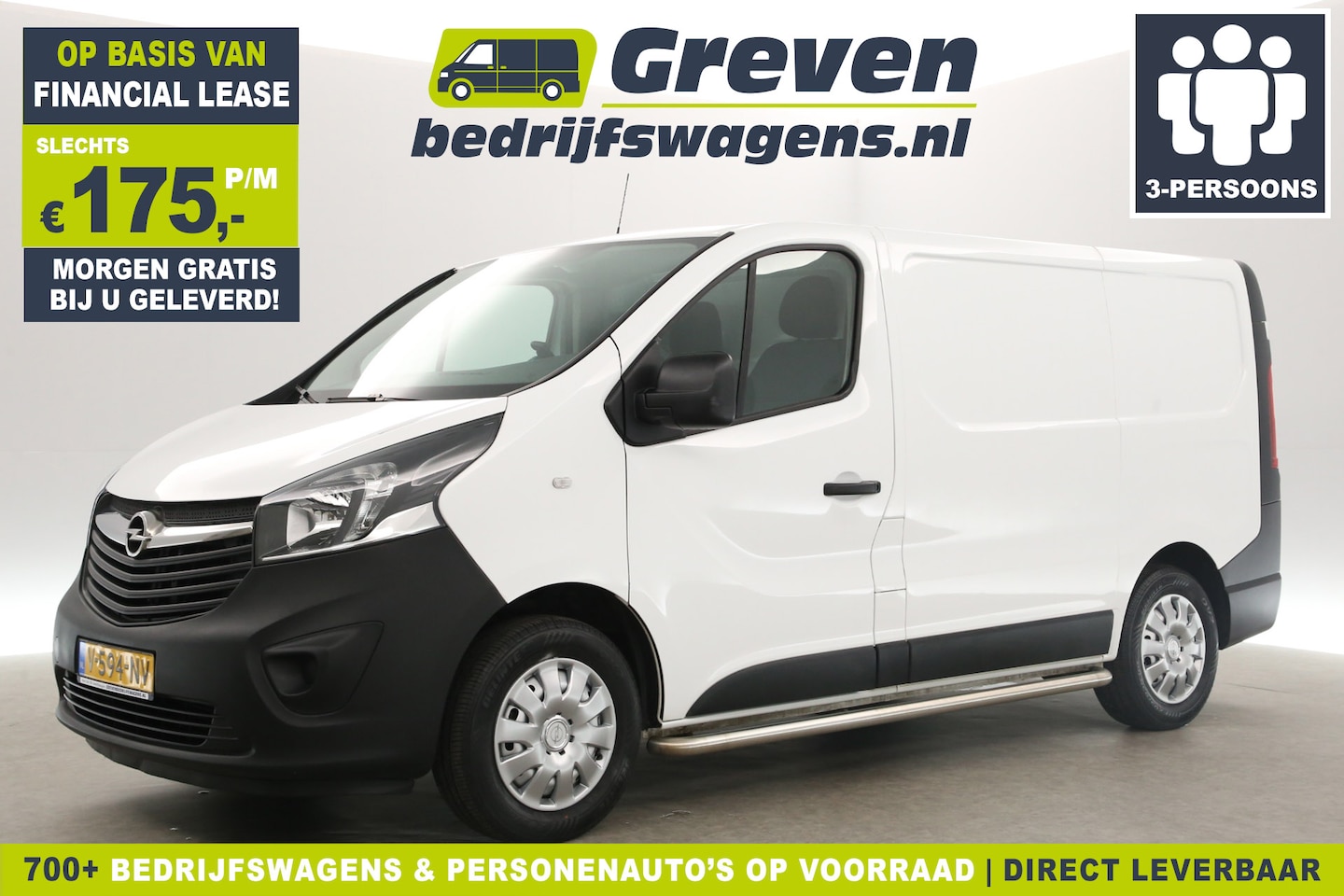 Opel Vivaro - 1.6 CDTI L1H1 Airco Cruise Navigatie 3 Persoons Trekhaak Parkeersensoren DAB+ Sidebars - AutoWereld.nl