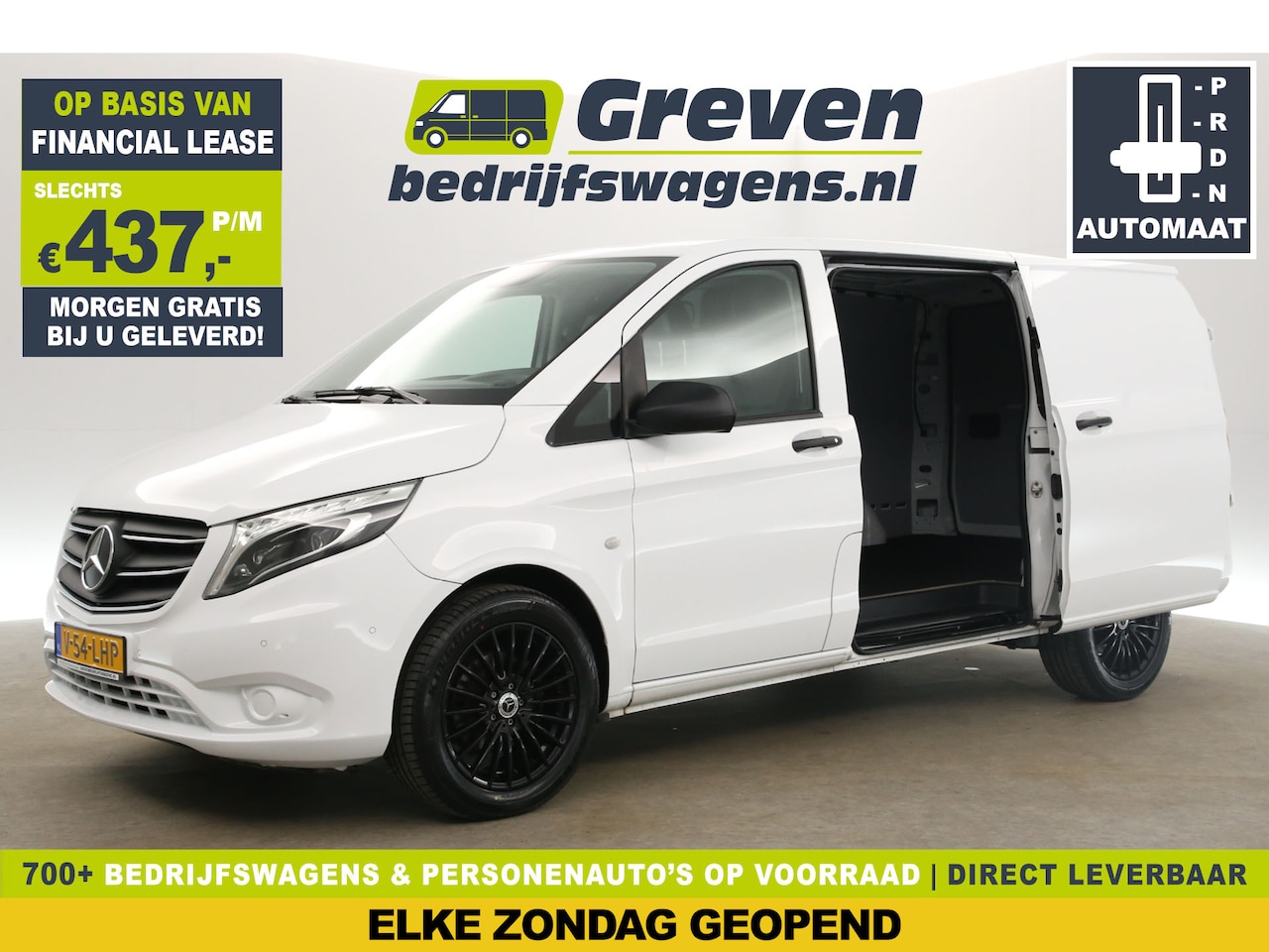 Mercedes-Benz Vito - 114 CDI Lang Automaat Camera Carplay Cruise Clima LED 2xSchuifdeur Navi Trekhaak Leder 18" - AutoWereld.nl