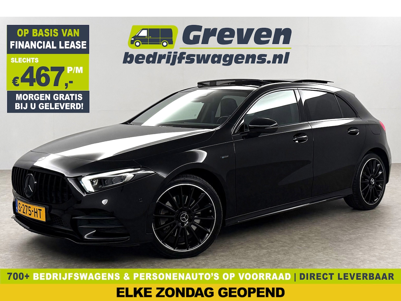 Mercedes-Benz A-klasse - 250e AMG Hybride Camera LED Pano Sfeerverl. Navi 19"LMV Virtual Clima Cruise DAB+ PDC - AutoWereld.nl