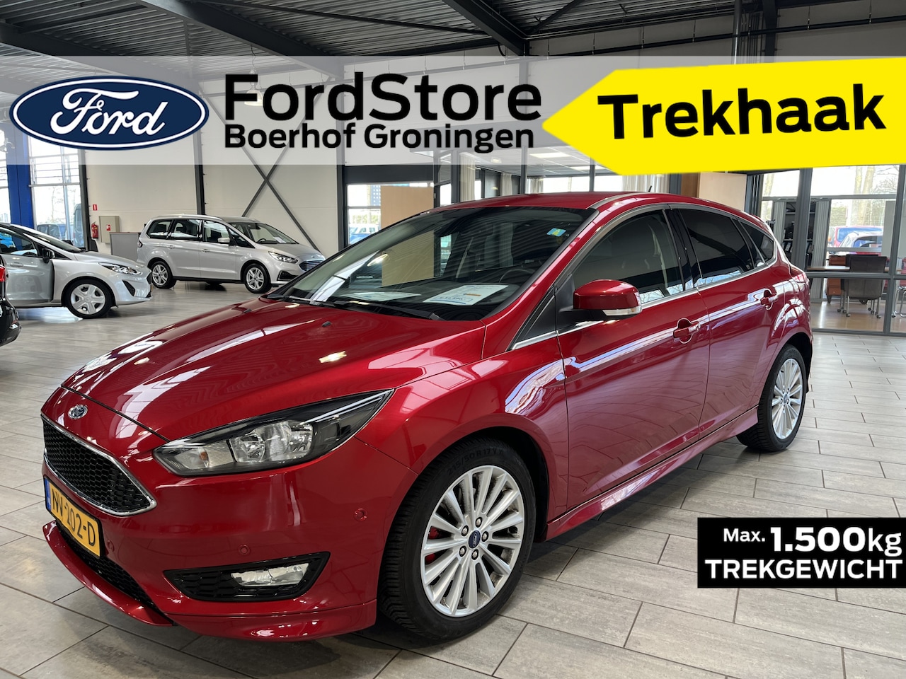 Ford Focus - 1.5 EcoBoost 150 pk Titanium | Trekhaak | Camera | Navi | Clima | Cruise | 4 seiz. banden - AutoWereld.nl