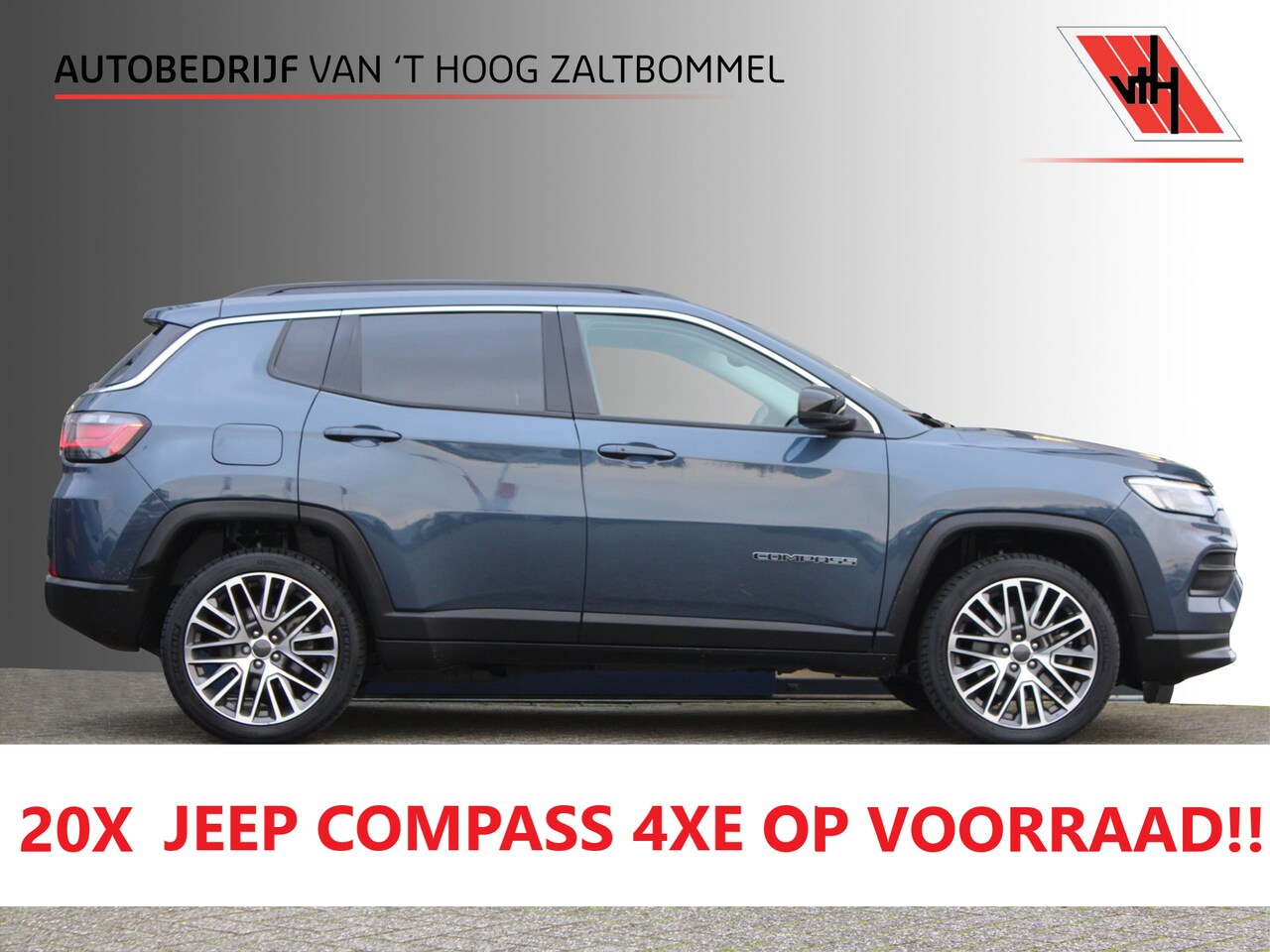 Jeep Compass - 4xe 190 Plug-in Hybrid Electric Night Eagle PANORAMADAK ACC CAMERA 19'' - AutoWereld.nl