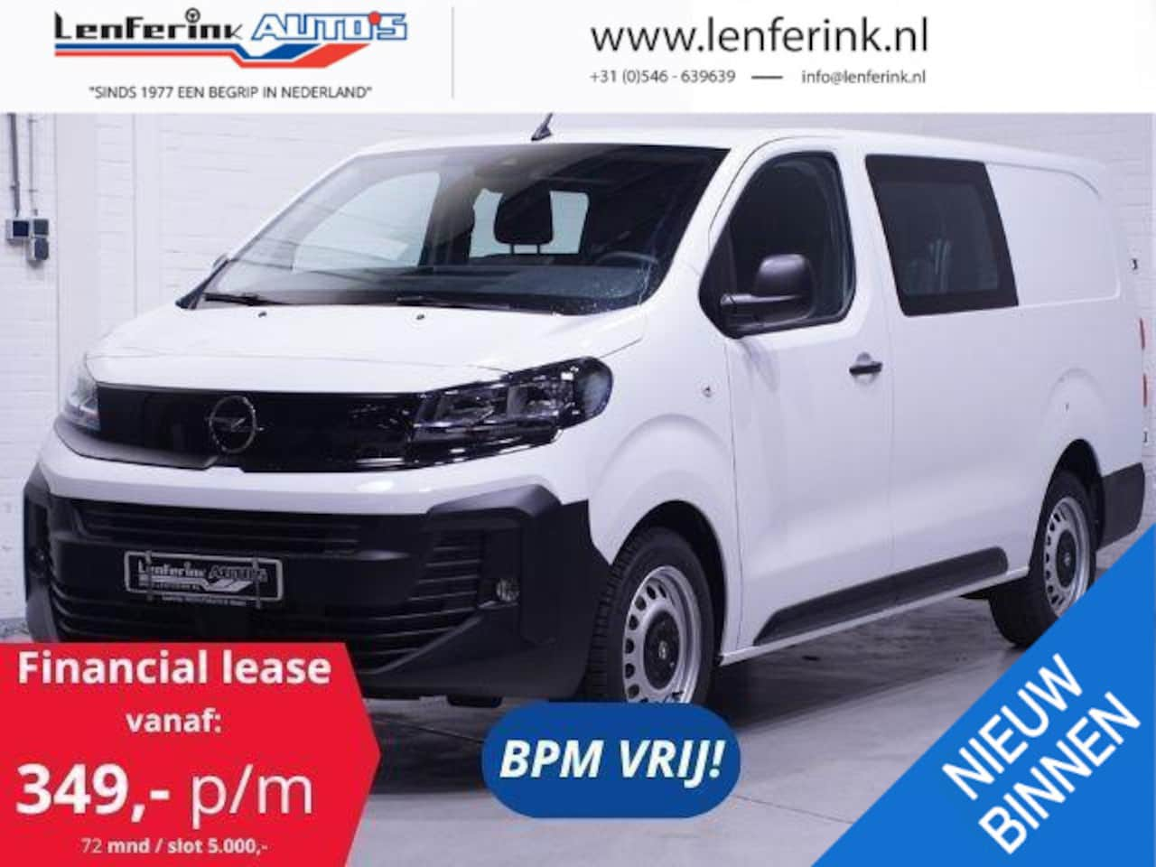 Opel Vivaro - 120 pk L3H1 Dubbel Cabine 6-Zits, Navi, BPM vrij Airco, Cruise Control, Laadruimte Pakket, - AutoWereld.nl