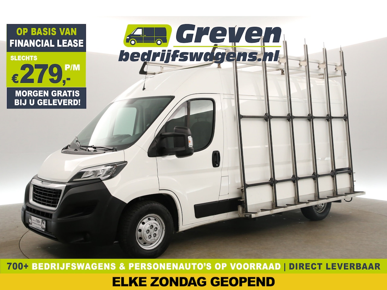 Peugeot Boxer - 2.0 BlueHDI L2H2 Glasauto Airco Camera Cruise Glasresteel Navi Trekhaak 3 Persoons Glasrek - AutoWereld.nl