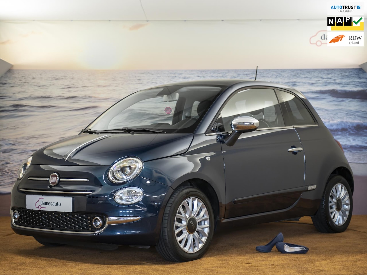 Fiat 500 - 1.2 Automaat|Donkerblauw|Panodak|Cruisecontrol| - AutoWereld.nl