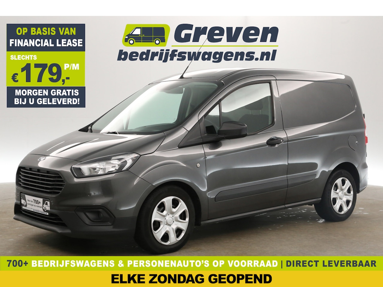 Ford Transit Courier - 1.5 TDCI Trend L1H1 Airco Bluetooth Cruise Parkeersensoren Stoelverwarming Schuifdeur - AutoWereld.nl