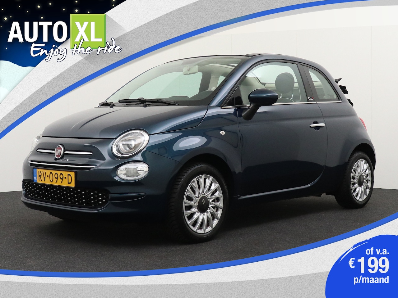 Fiat 500 - Cabrio 0.9 TwinAir Turbo Lounge 81 PK NW-Model Navi Cruise LMV 15' - AutoWereld.nl