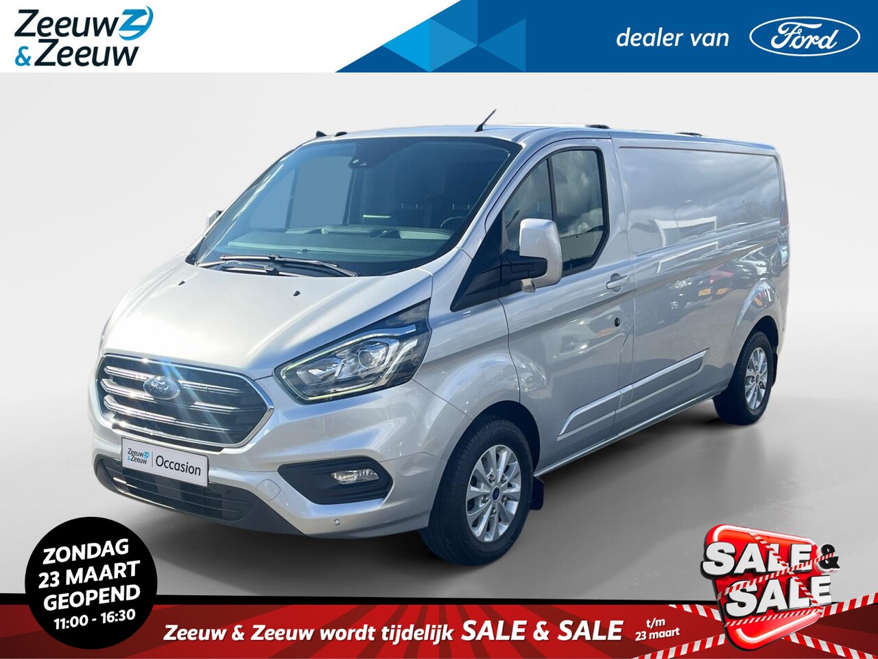 Ford Transit Custom - 320 2.0 TDCI L2H1 Limited 170 pk Automaat | Navigatie | Trekhaak | Wegklapbare dakdragers - AutoWereld.nl