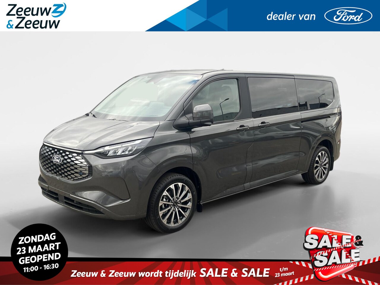 Ford Transit Custom Tourneo - E-Transit 340 L2H1 Titanium X 8 persoons | Lederen interieur | Navigatie | Parkeersensoren - AutoWereld.nl