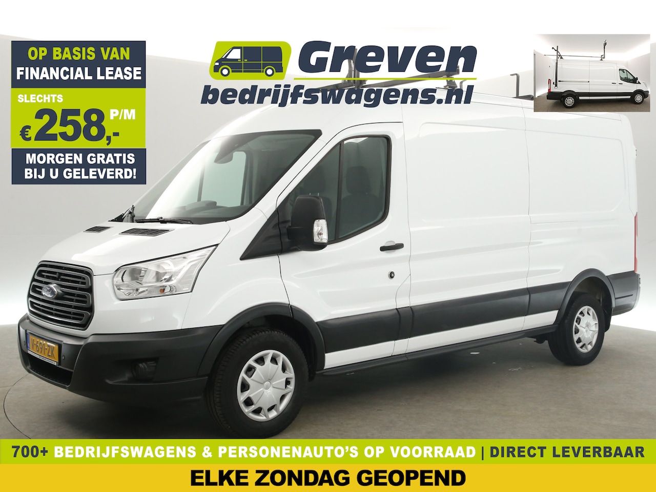 Ford Transit - 350 2.0 TDCI L3H2 2800KG Trekgew. Ladderlift Trekhaak LED Airco Cruise PDC 3 Persoons - AutoWereld.nl