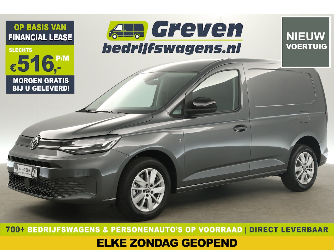 Volkswagen Caddy - 2.0 TDI Style L1H1 | NIEUW | BPM Vrij | DSG Airco Camera Cruise Carplay LED Navi 16"LMV PD - AutoWereld.nl