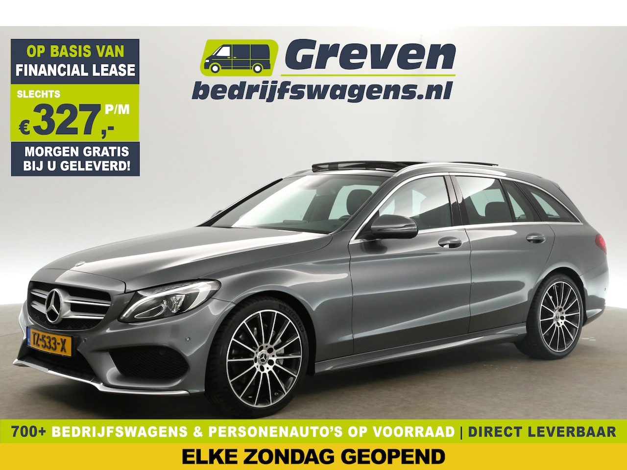 Mercedes-Benz C-klasse - 180 AMG 157PK Pano LED Camera Trekhaak Clima Cruise Leder Stoelverwarming Navi PDC 19''LMV - AutoWereld.nl