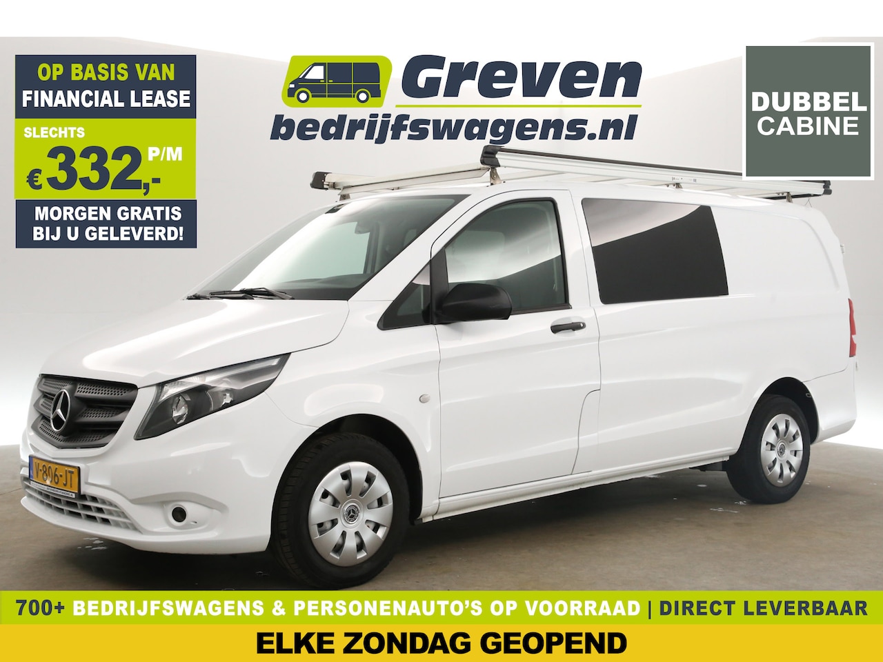 Mercedes-Benz Vito - CDI Lang 140PK Dubbele Cabine 5 Persoons Airco Imperiaal Bluetooth Elektrpakket - AutoWereld.nl