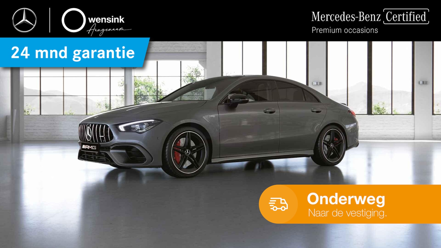 Mercedes-Benz CLA-Klasse - AMG 45 S 4MATIC+ | Burmester | Panoramadak | Keyless | Nightpakket | Dodehoekassistent | S - AutoWereld.nl