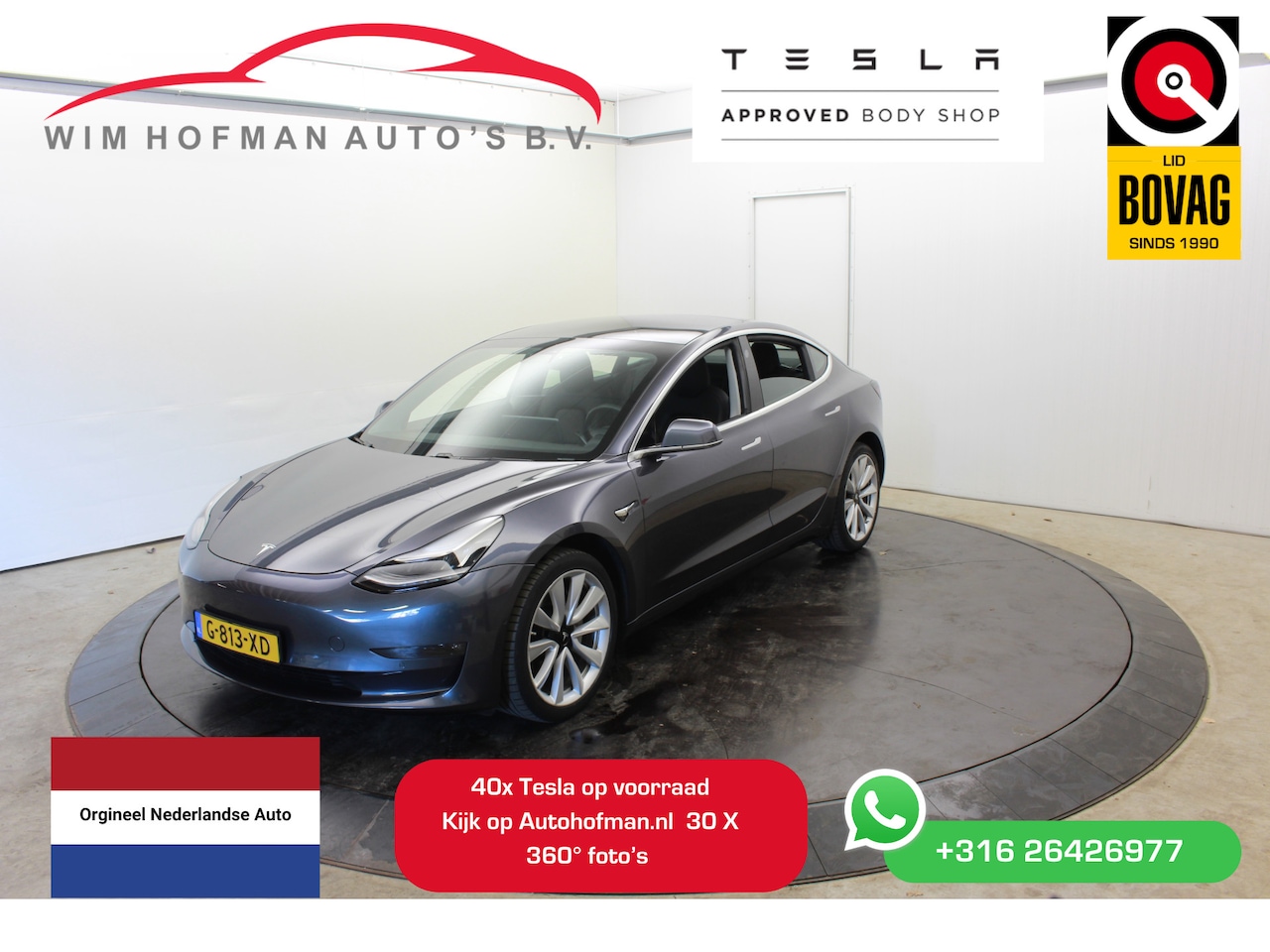 Tesla Model 3 - Long Range RWD Long Range AWD 75 kWh Top Staat Autopilot FSD Comp Trekhaak Camera Leder Pano - AutoWereld.nl