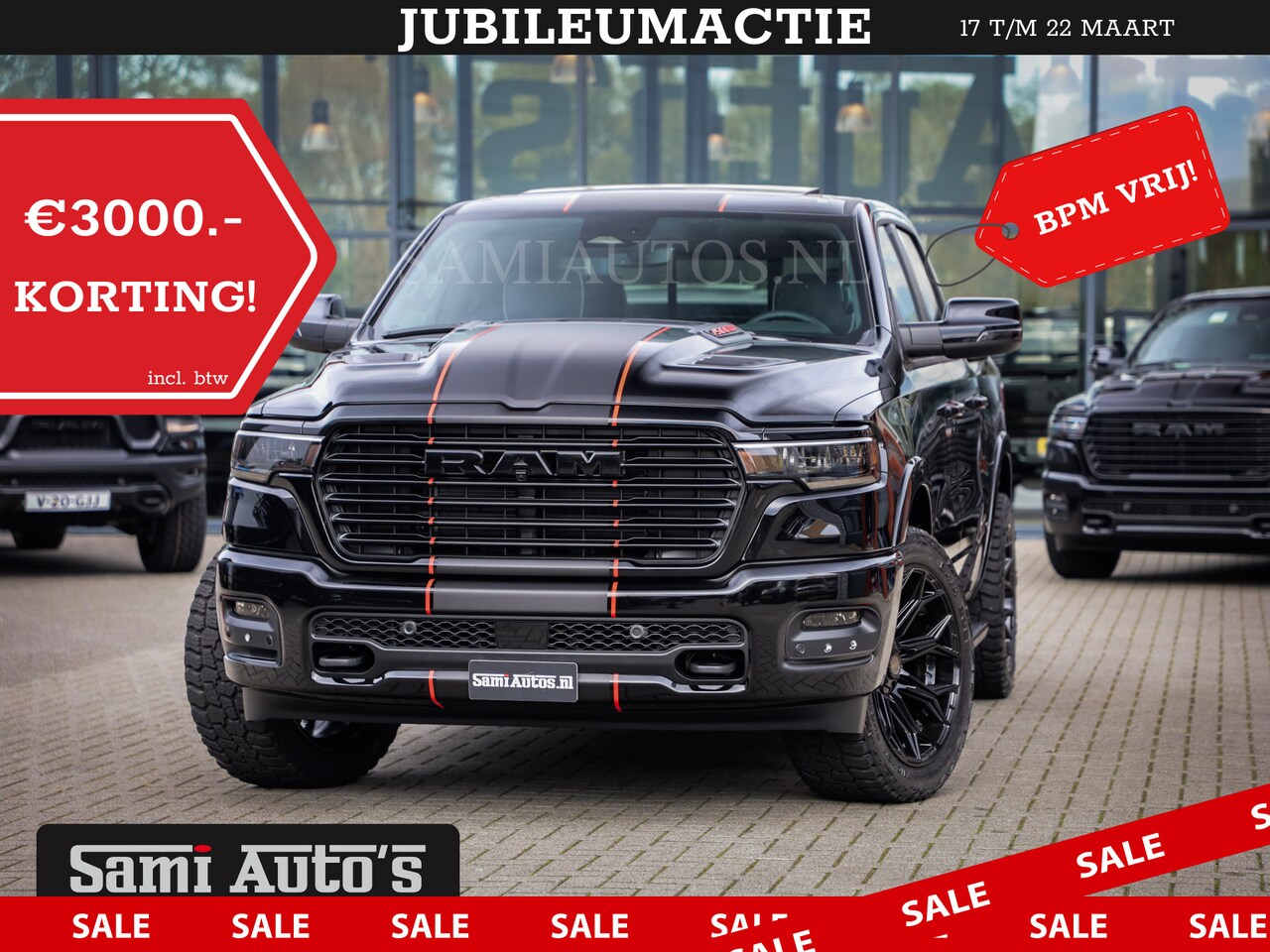 Dodge Ram Pick Up - PREMIUM NIGHT EDITION | | 420PK 636 Nm | BOM VOL + 14.4 INCH SCHERM | LUCHTVERING | HUD | - AutoWereld.nl