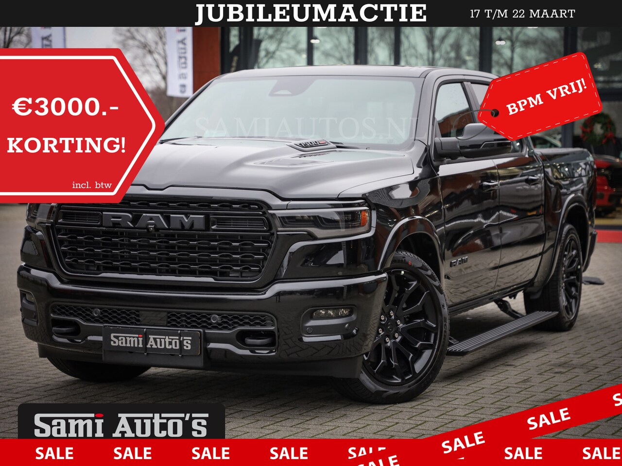 Dodge Ram 1500 - LIMITED NIGHT H.O 540PK 706 Nm 2025 | XB9 | MASSAGE | BOM VOL | CREW CAB | DUBBELE CABINE - AutoWereld.nl