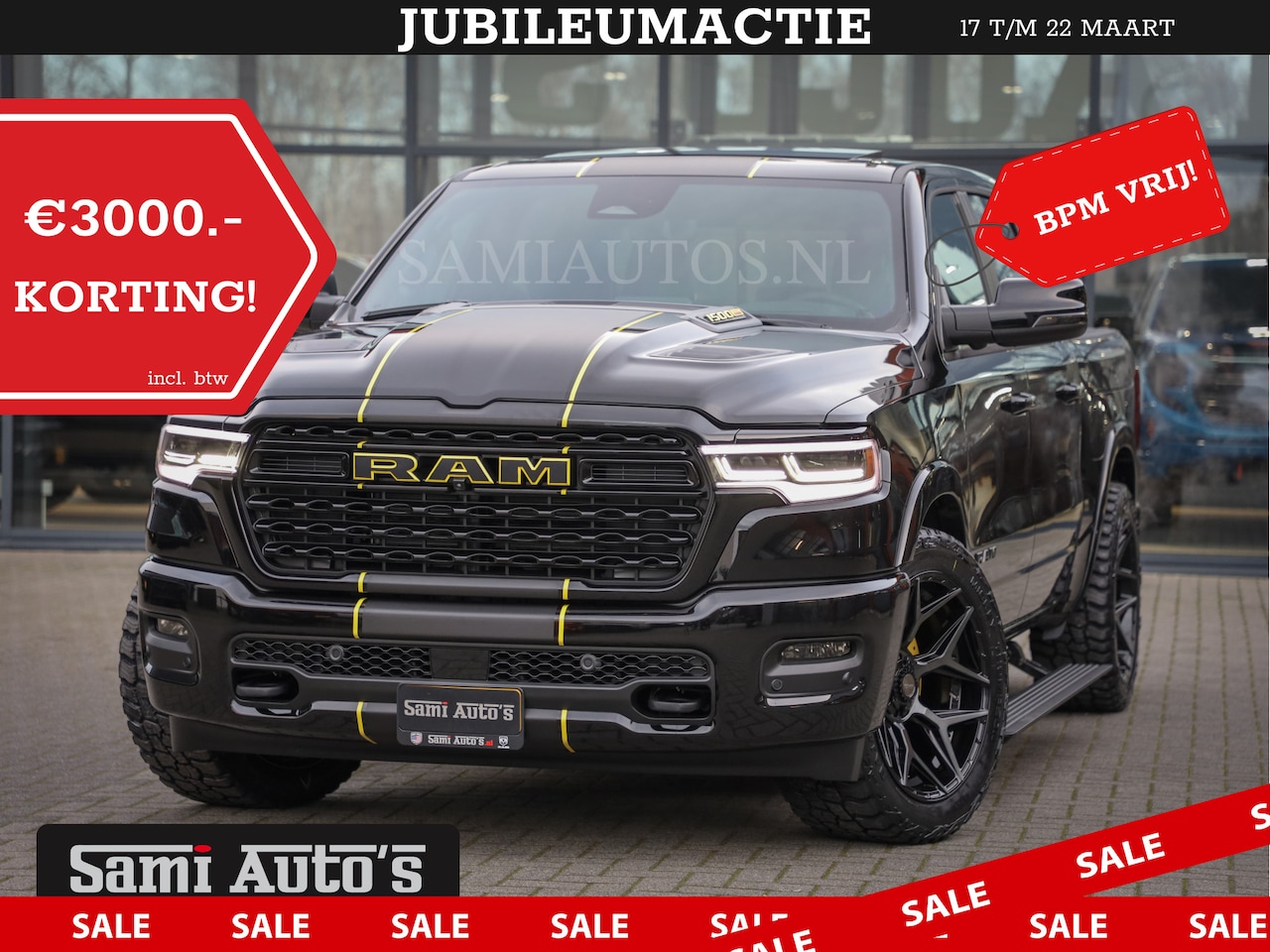 Dodge Ram 1500 - DE MEEST LUXUEUZE PICK UP LIMITED NIGHT HIGH OUTPUT H.O 540PK 706 Nm 2025 | XB9 | MASSAGE - AutoWereld.nl