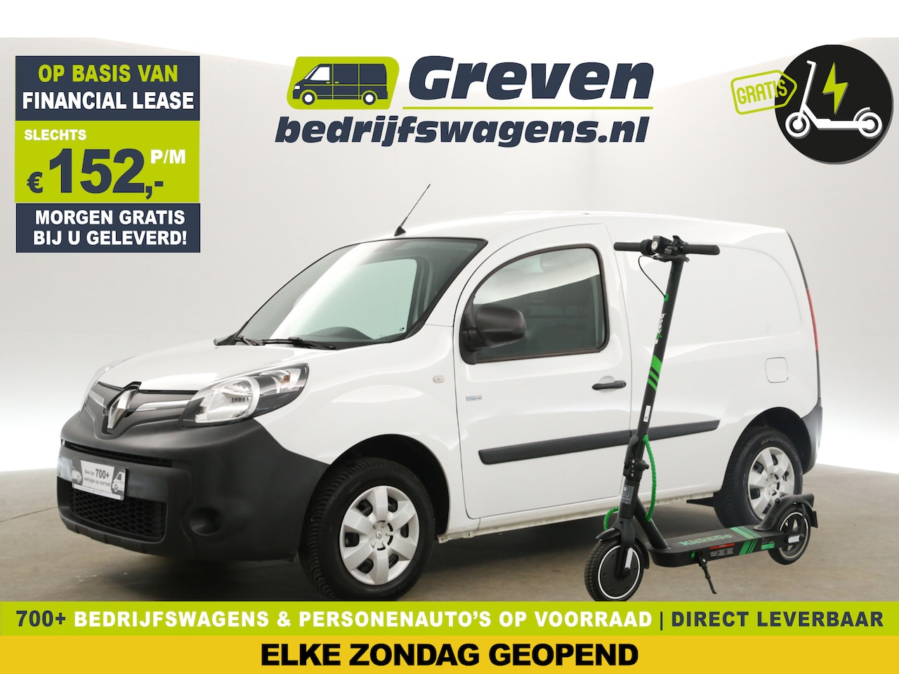 Renault Kangoo - Z.E. Huur Accu | GRATIS E-Step! | Elektrisch |  EMISSIEVRIJE ZONE | Automaat Airco Stoelve - AutoWereld.nl