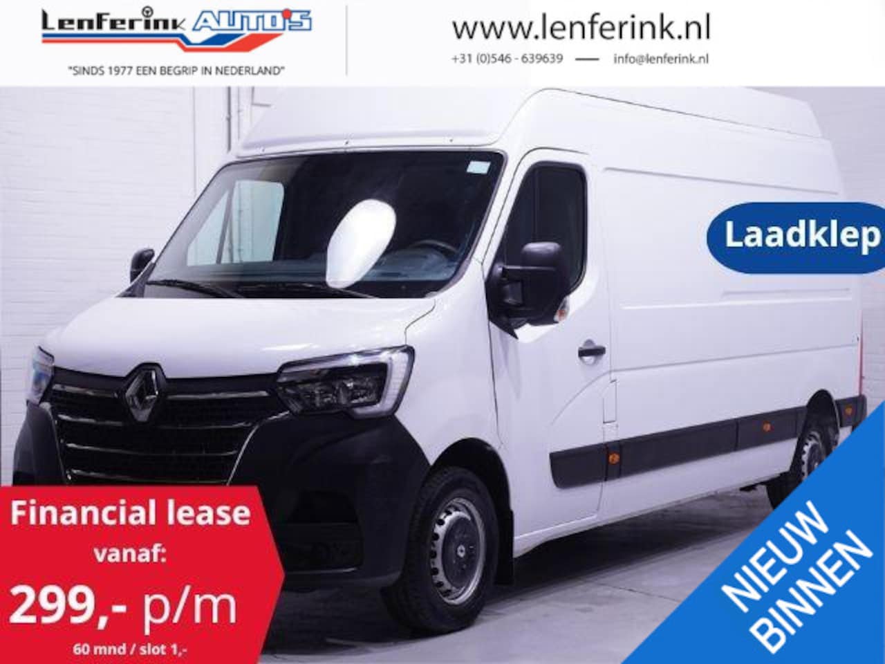 Renault Master - 2.3 dCi 135 pk L3H3 LAADKLEP Airco Cruise control, Audio, 3-Zits, APK 09-2025 - AutoWereld.nl