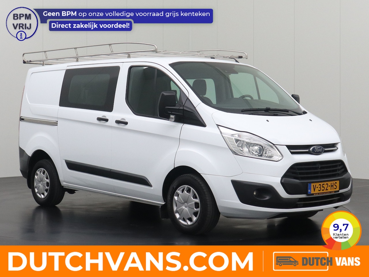 Ford Transit Custom - 2.0TDCI Dubbele Cabine | Imperiaal | Trekhaak | Airco | Cruise | - AutoWereld.nl