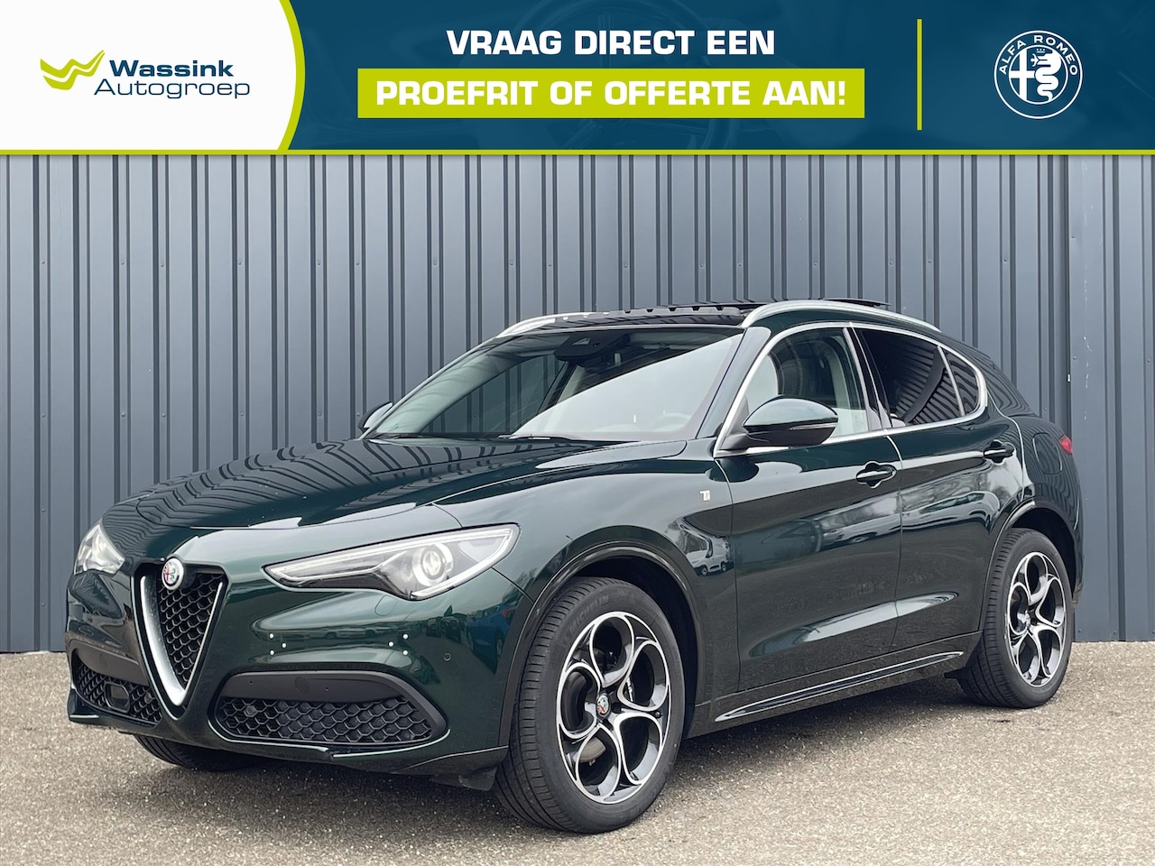 Alfa Romeo Stelvio - 2.0 GME 280pk Aut AWD Veloce Ti Glazen Schuifdak | Leer | 20 Inch.| Stuur - Stoel Verwarmi - AutoWereld.nl