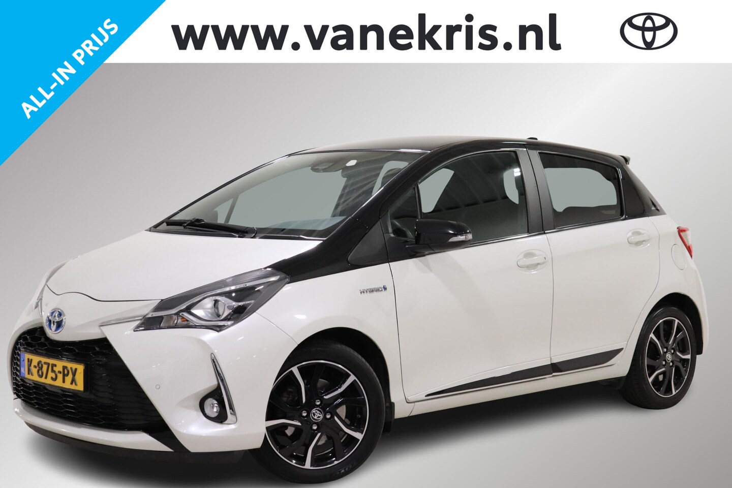 Toyota Yaris - 1.5 Hybrid Bi-Tone Navi, Sensoren voor en achter, Parkeercamera, 16" inch lichtmetalen vel - AutoWereld.nl