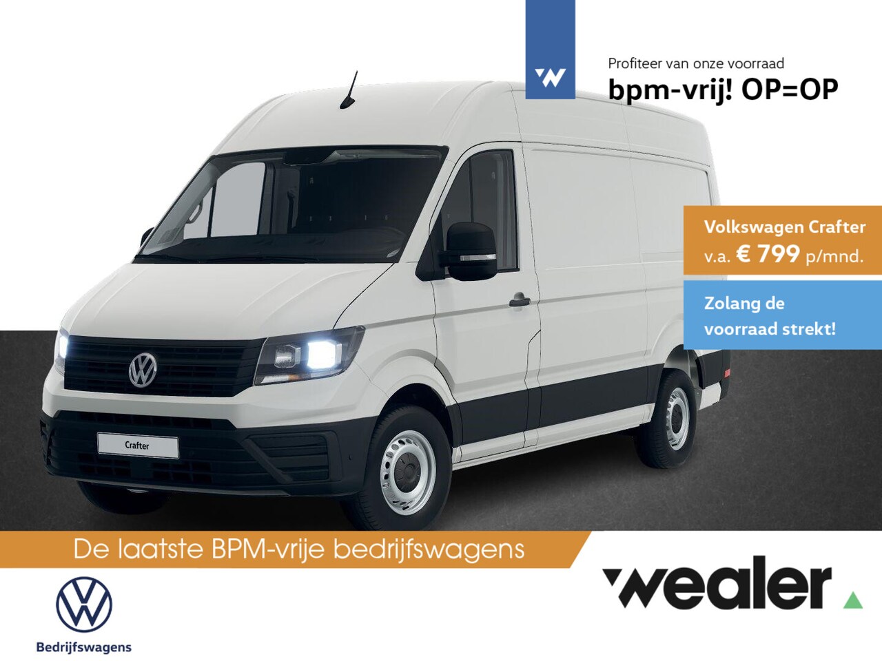 Volkswagen Crafter - Bedrijfswagens Trendline L3 2.0 TDI EU6 103 kW (140 pk) GVW 3.5T WB 3640 MM 6 versn. Hand - AutoWereld.nl