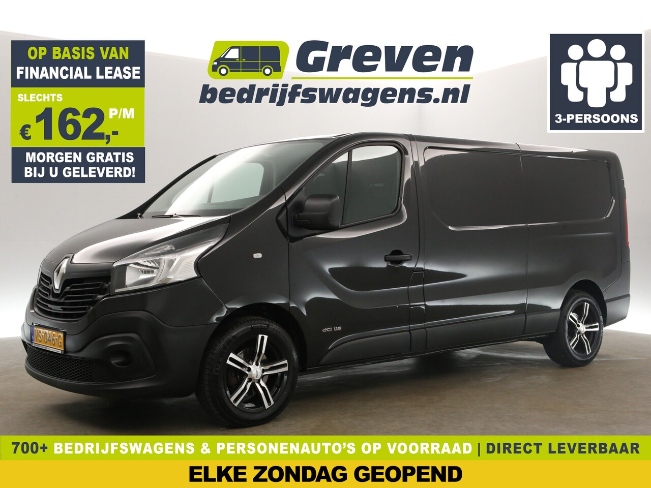 Renault Trafic - 1.6 dCi T29 L2H1 Airco Cruise Navigatie 3 Persoons PDC 17"LMV Elektrpakket Trekhaak - AutoWereld.nl