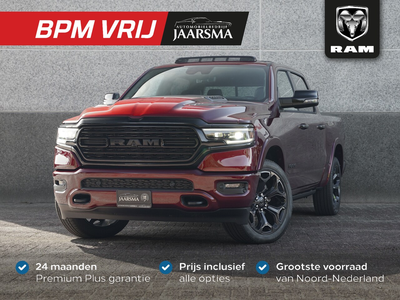 Dodge Ram 1500 - 5.7 V8 4x4 Crew Cab Limited Night |Digitaal Cluster |Luchtvering |Head-up Display |Rijklaa - AutoWereld.nl