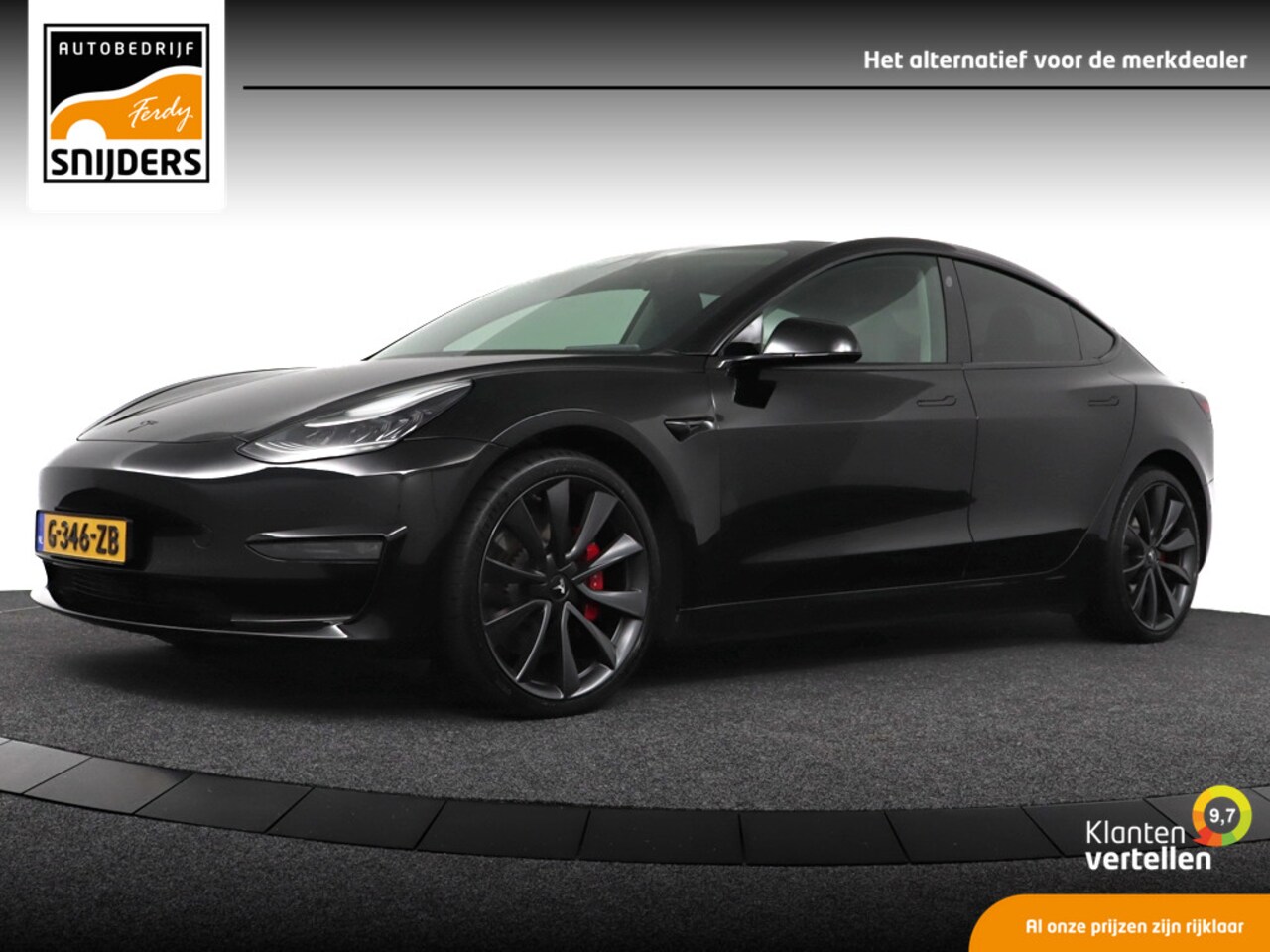 Tesla Model 3 - Performance Special AWD 75 kWh 462 PK, Orig.NL / VOL! Black Edition | Carbon | Performance - AutoWereld.nl