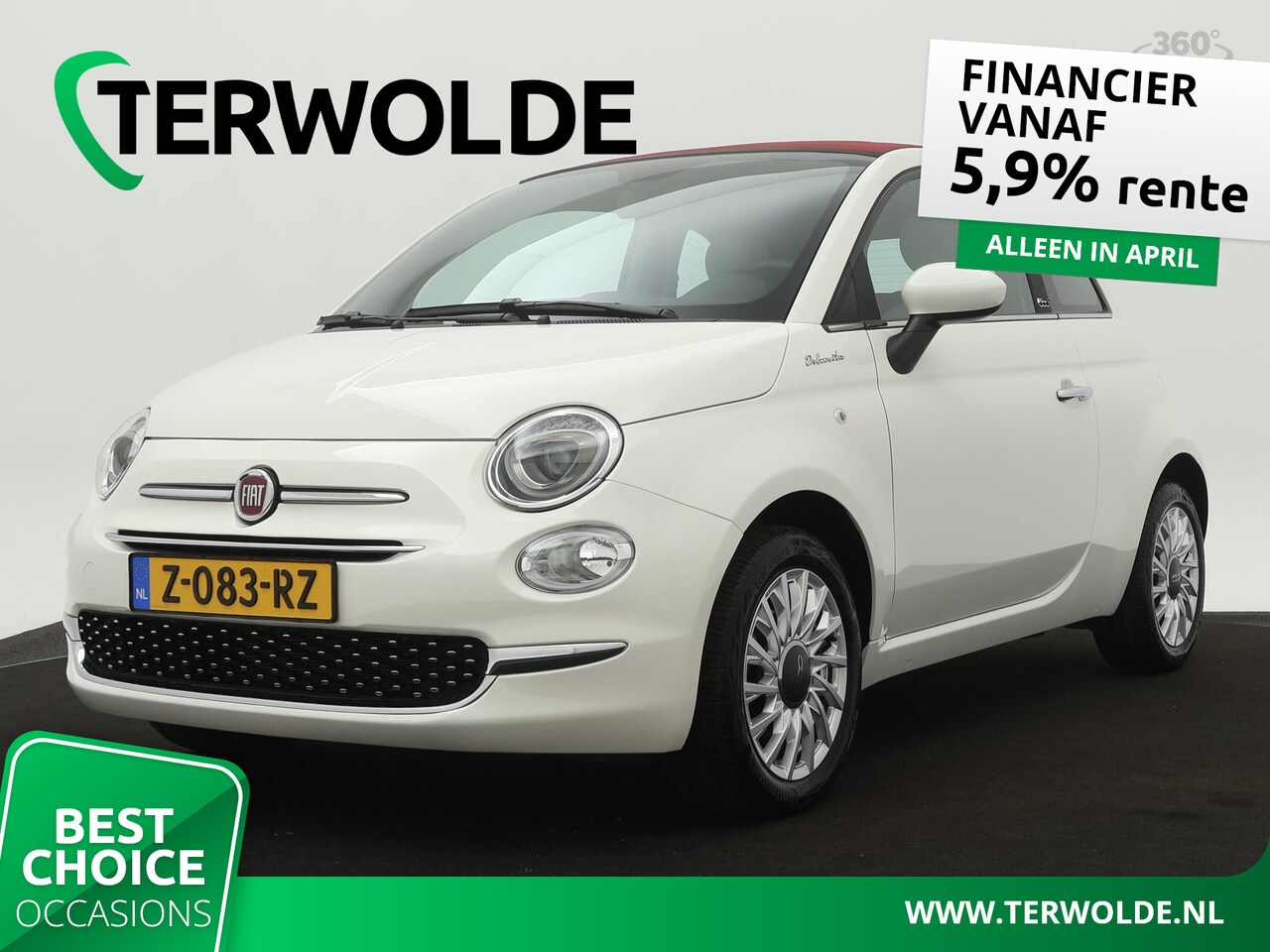 Fiat 500 C - 1.0 Hybrid Dolcevita | Climate Control | Cruise Control | Rood dak | Apple Carplay/Android - AutoWereld.nl