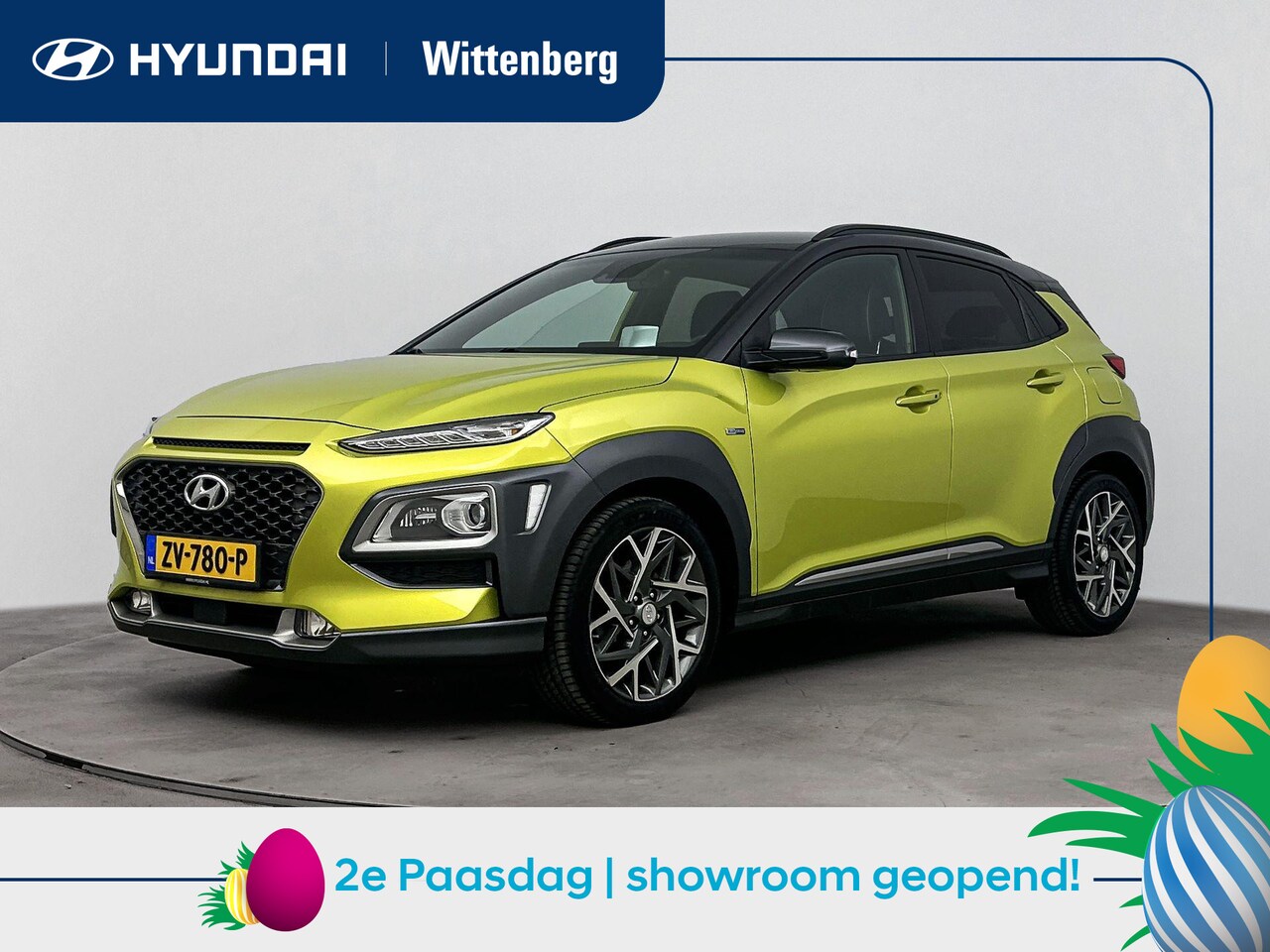Hyundai Kona - 1.6 GDI HEV Premium | 1e Eig. | Leer | Stoel + stuurverwarming | Navigatie | Camera |18" L - AutoWereld.nl