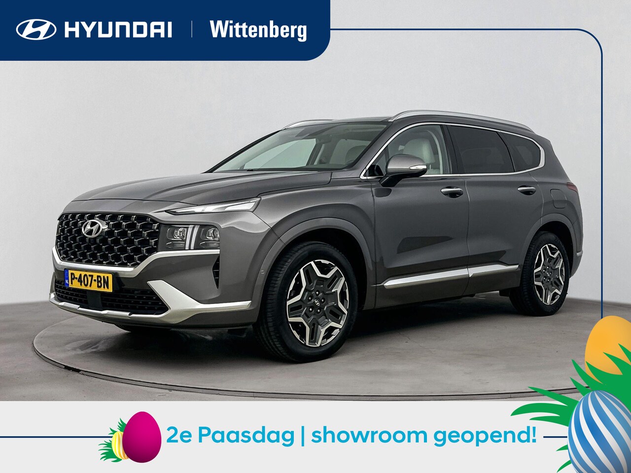 Hyundai Santa Fe - 1.6 T-GDI HEV Premium Plus Sky | OUTLETDEAL! | Panoramadak | Leer | Trekhaak | Trekgewicht - AutoWereld.nl
