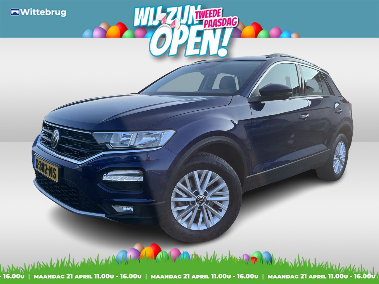 Volkswagen T-Roc - 1.0 TSI Style Parkeersensoren / Bluetooth / El. Achterklep / Airco / Cruise control - AutoWereld.nl