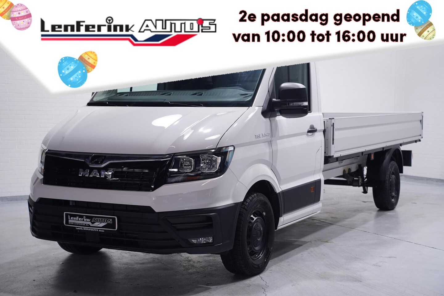 MAN TGE - 2.0 TDI 140 pk L4 Pick Up / Open Laadbak Airco, Apple Carplay, Cruise Control, Geveerde St - AutoWereld.nl