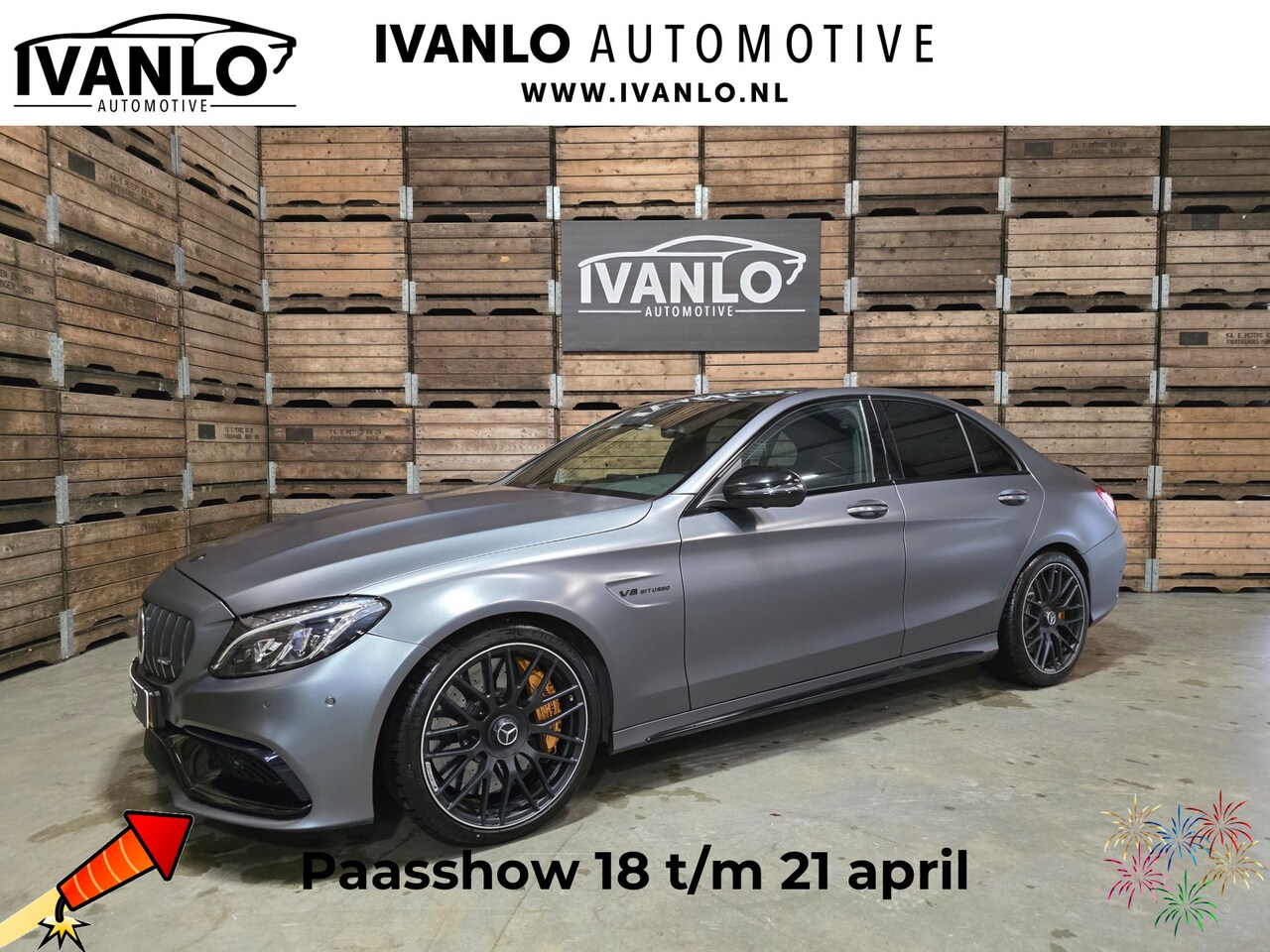 Mercedes-Benz C-klasse - AMG 63 S Edition Magno grey Pano keramisch 360 Schaalstoelen - AutoWereld.nl