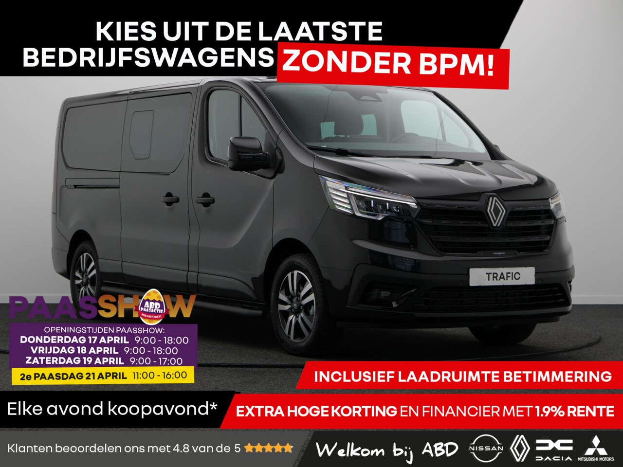 Renault Trafic - 2.0 dCi EDC 170 T29 L2H1 Extra DC | Anniversary | Sidebars | Zwarte logo's | Glasslook | - AutoWereld.nl
