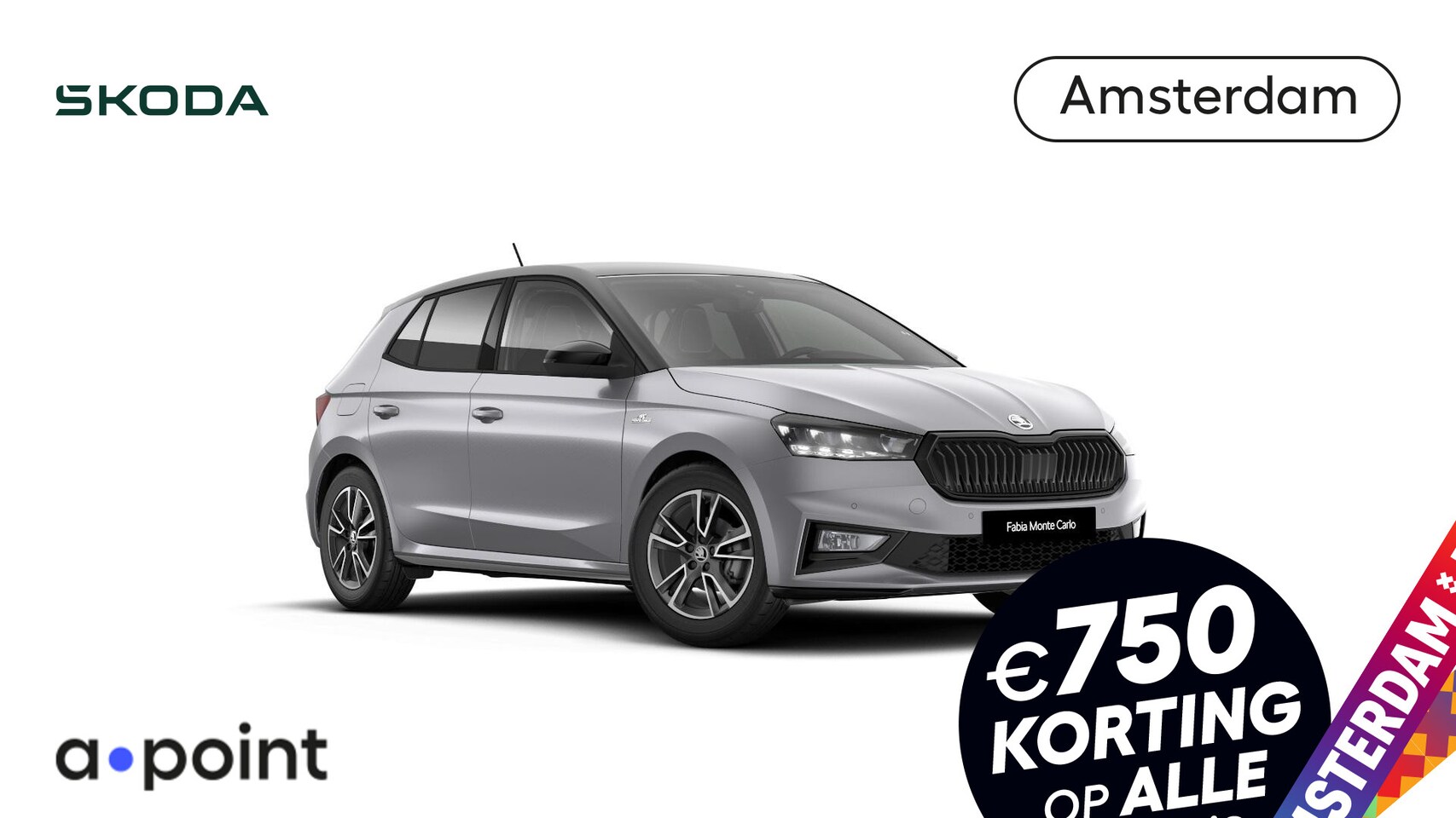 Skoda Fabia - Monte Carlo 1.0 TSI 95 pk 5 versn. Hand | Verwarmbare voorstoelen | Zwart dak - AutoWereld.nl
