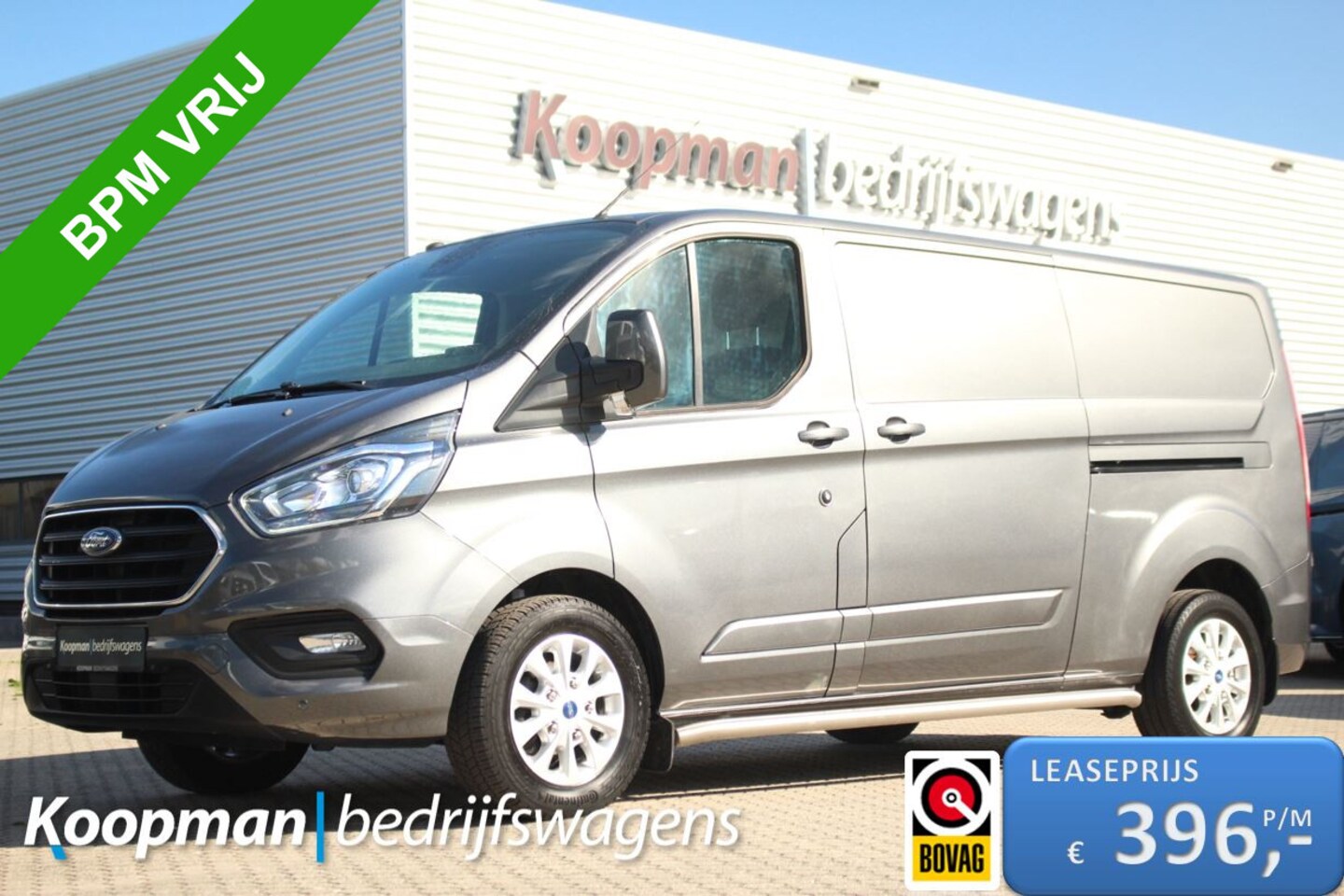 Ford Transit Custom - 300 2.0TDCI 130pk L2H1 Limited | Trekhaak | Adap. Cruise | 2-Zits | L+R Zijdeur | Lease 39 - AutoWereld.nl