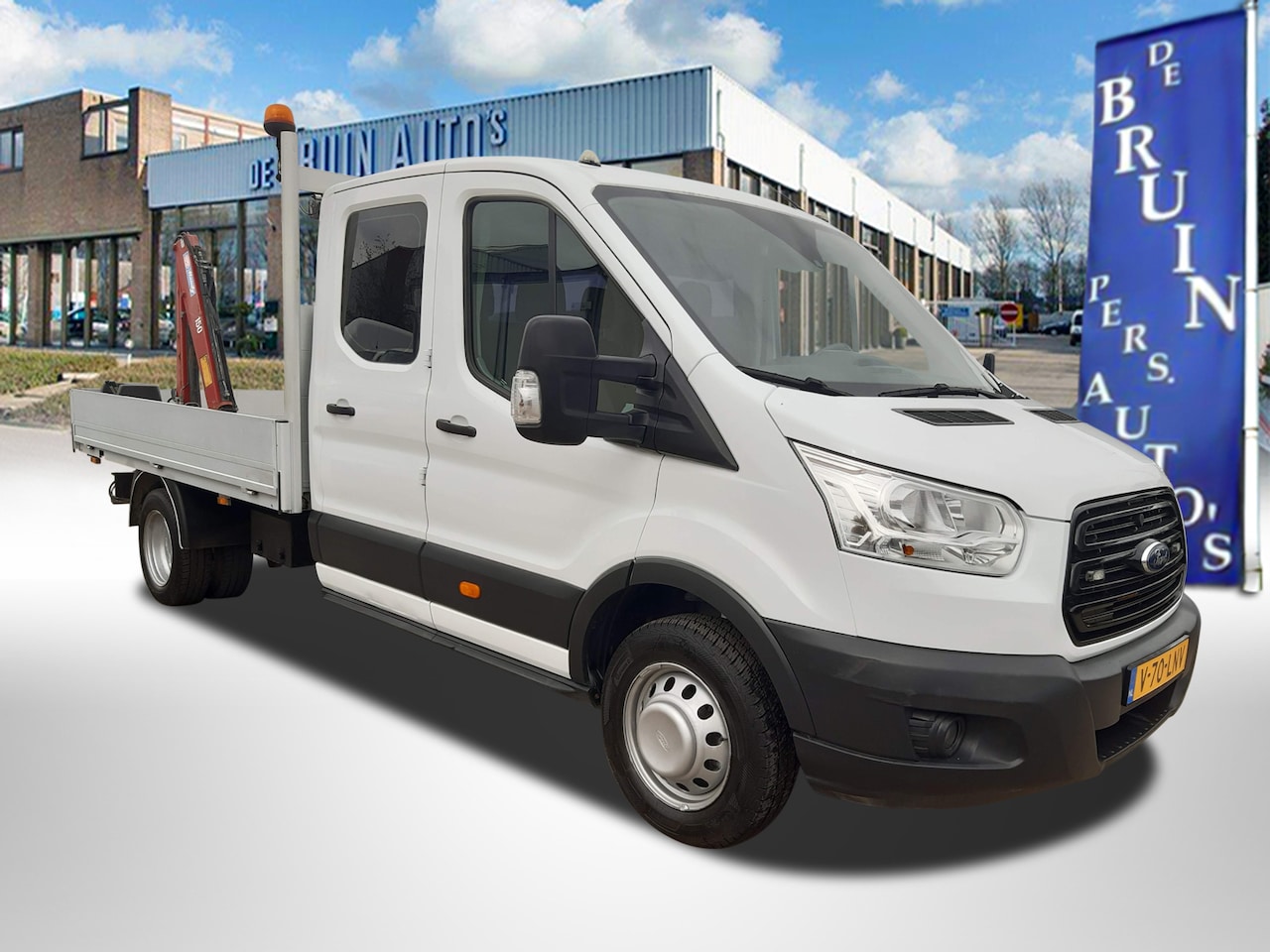Ford Transit - 2.0 TDCI 170Pk L3 Dubbelcabine Pickup Dubbellucht Laadkraan 3500Kg Trekhaak - AutoWereld.nl