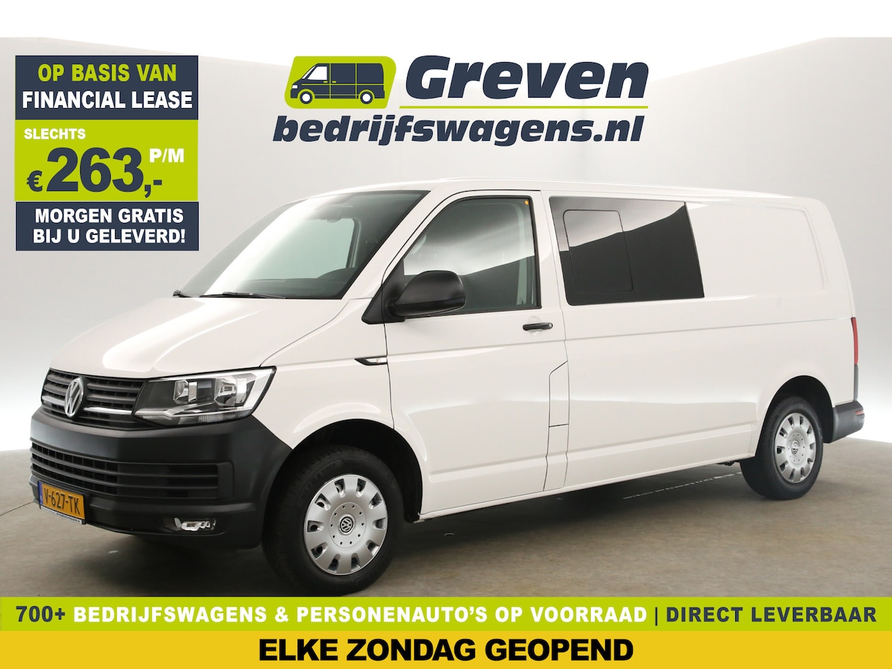 Volkswagen Transporter - 2.0 TDI L2H1 150PK DSG Automaat Airco Cruise Carplay Navigatie PDC Elektrpakket - AutoWereld.nl