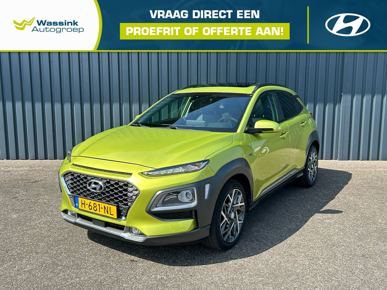 Hyundai Kona - 1.6 T-GDI 177pk 2WD 7 DCT Premium I Leer I Schuif/Kanteldak I Adaptieve Cruise I Camera I - AutoWereld.nl