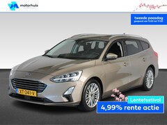 Ford Focus Wagon - 1.0 ECOBOOST 125PK AUTOMAAT TITANIUM BUSINESS NAVI LED TEL PDC 17INCH TREKHAAK NAP