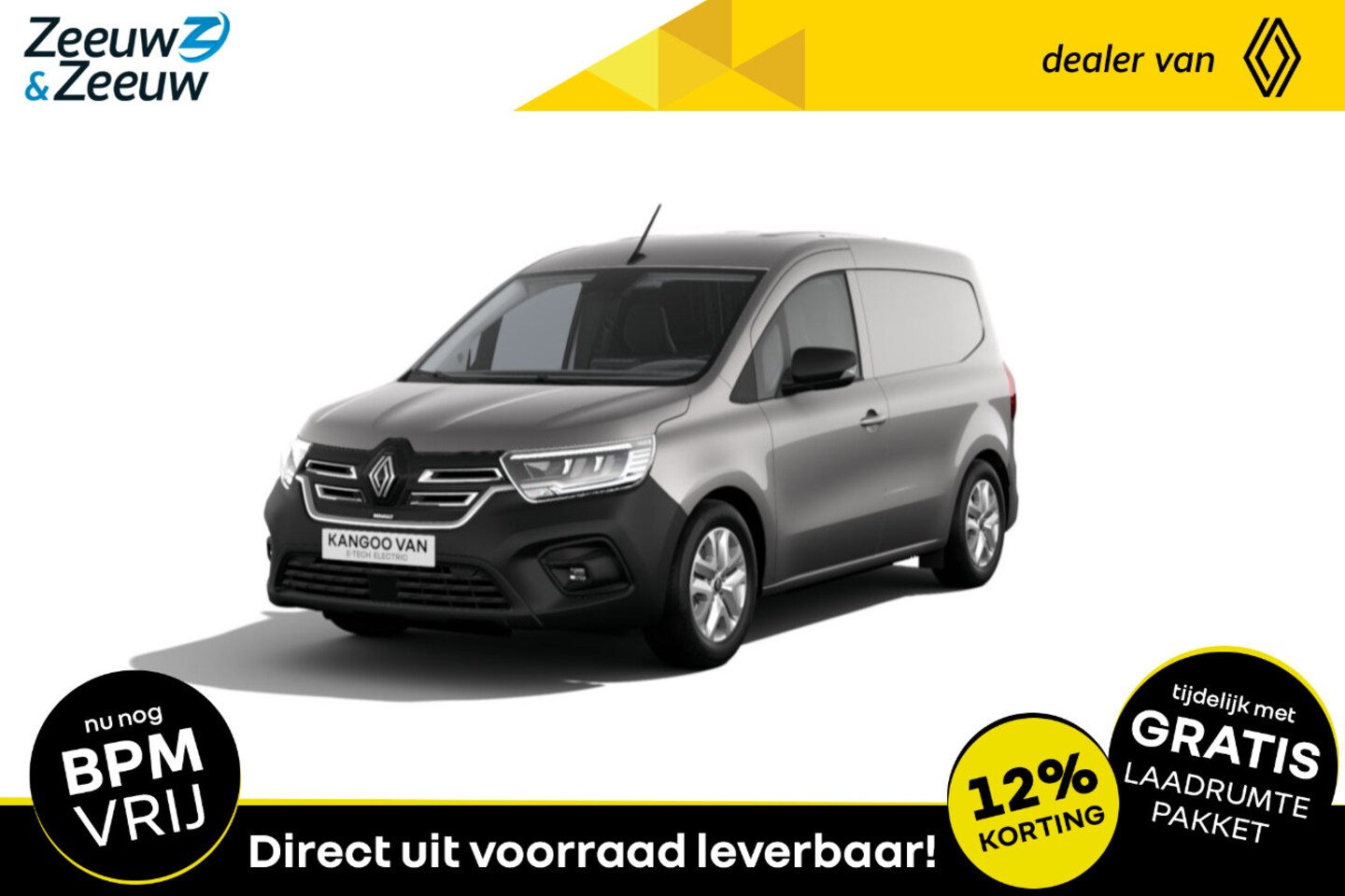 Renault Kangoo E-Tech - Advance L1 22kWh nu met 10% Zeeuw & Zeeuw korting  | 0% actie financial lease | - AutoWereld.nl