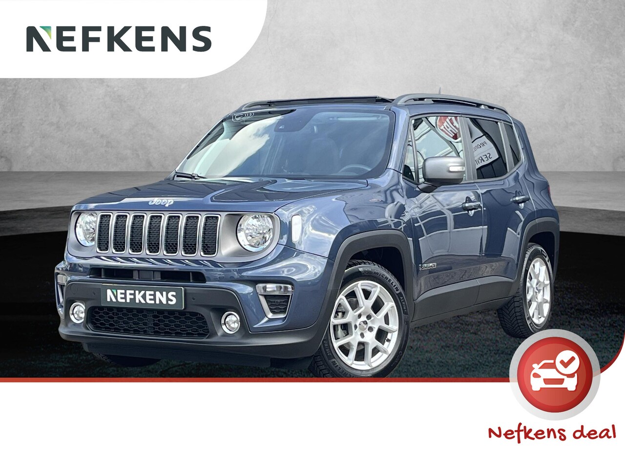 Jeep Renegade - 120pk Turbo Limited | 1ste eigenaar | Glazen dak | Parkeersensor VOOR + achter | Climate - AutoWereld.nl