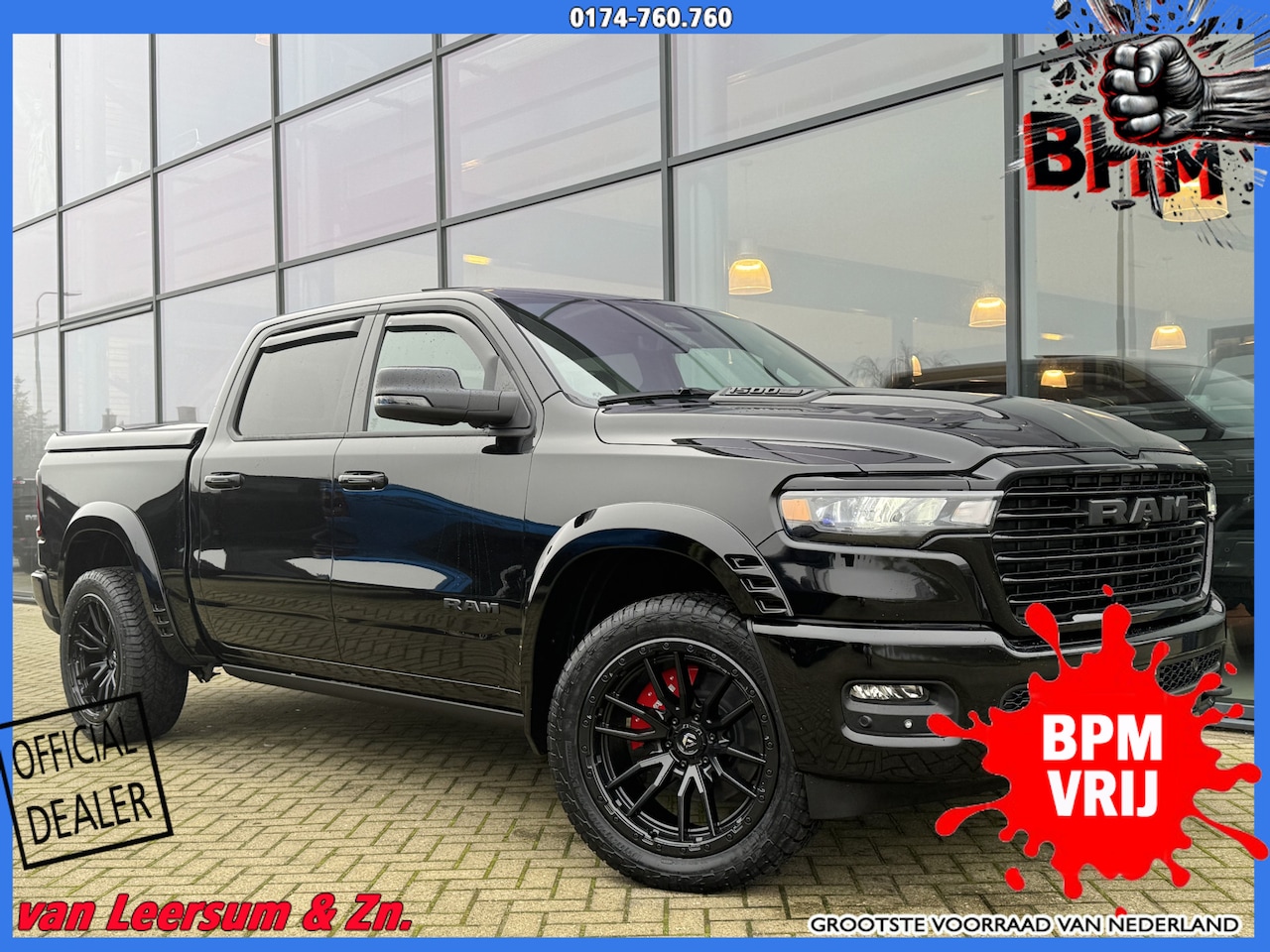 Dodge Ram Pick Up - Laramie Night Premium Hurricane | Pano | H&K | 22" | Spatbordverbreders - AutoWereld.nl